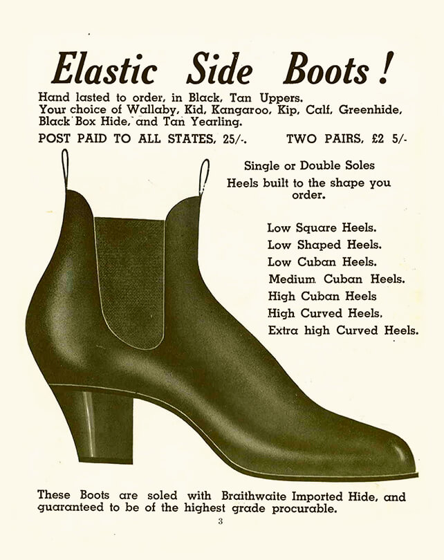 elastic sided boots 1940 elastic sided boots 1940