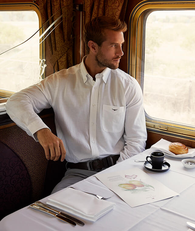 R.M.Williams shirt in The Ghan dining car R.M.Williams shirt in The Ghan dining car