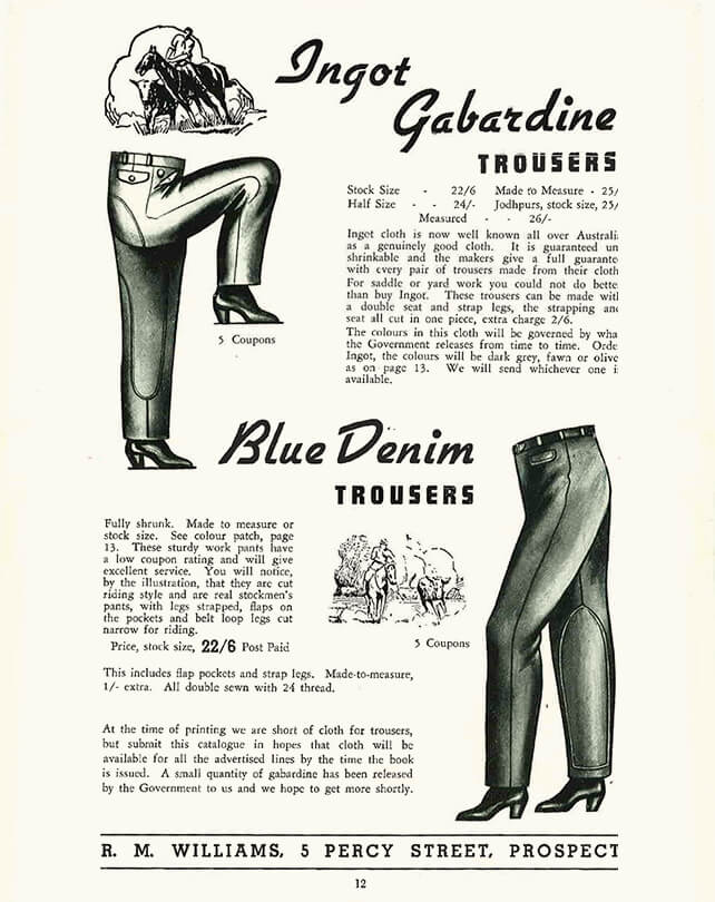 Blue denim trousers