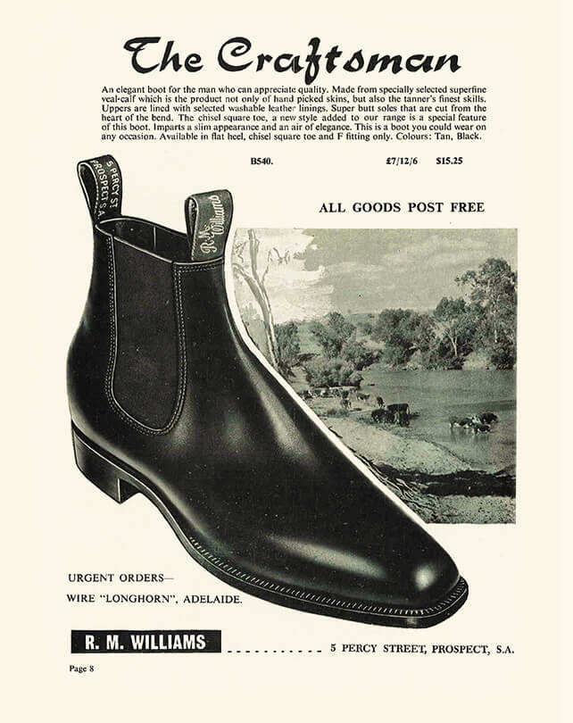 R.M.Williams catalogue introducing the Craftsman in 1966 R.M.Williams catalogue introducing the Craftsman in 1966