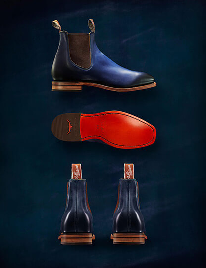 Victoria Blue and Eucalypt burnished boots 