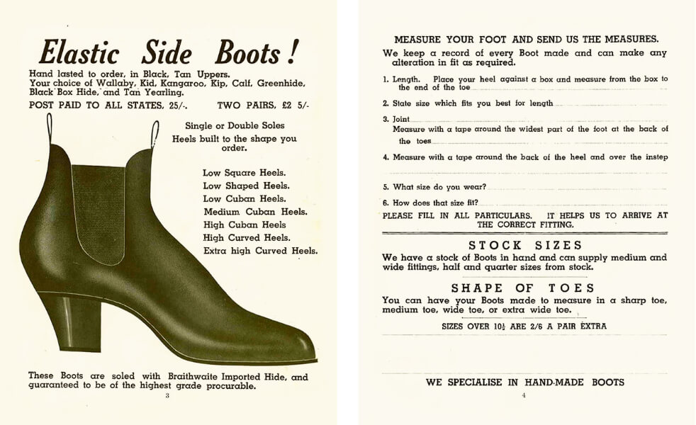 elastic sided boots advertising