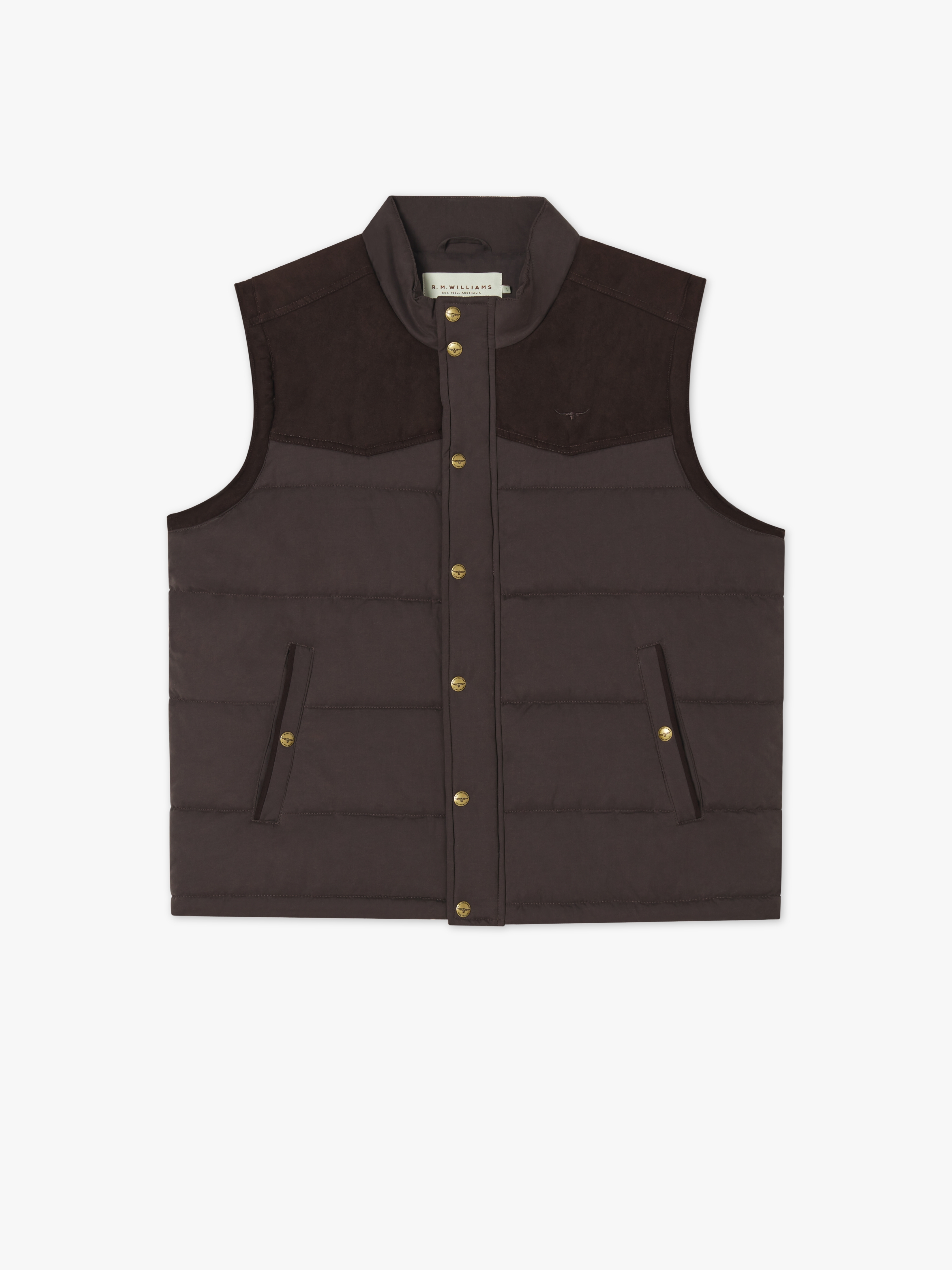 Chocolate Carnarvon Vest R.M.Williams Vests R.M.Williams® Australia