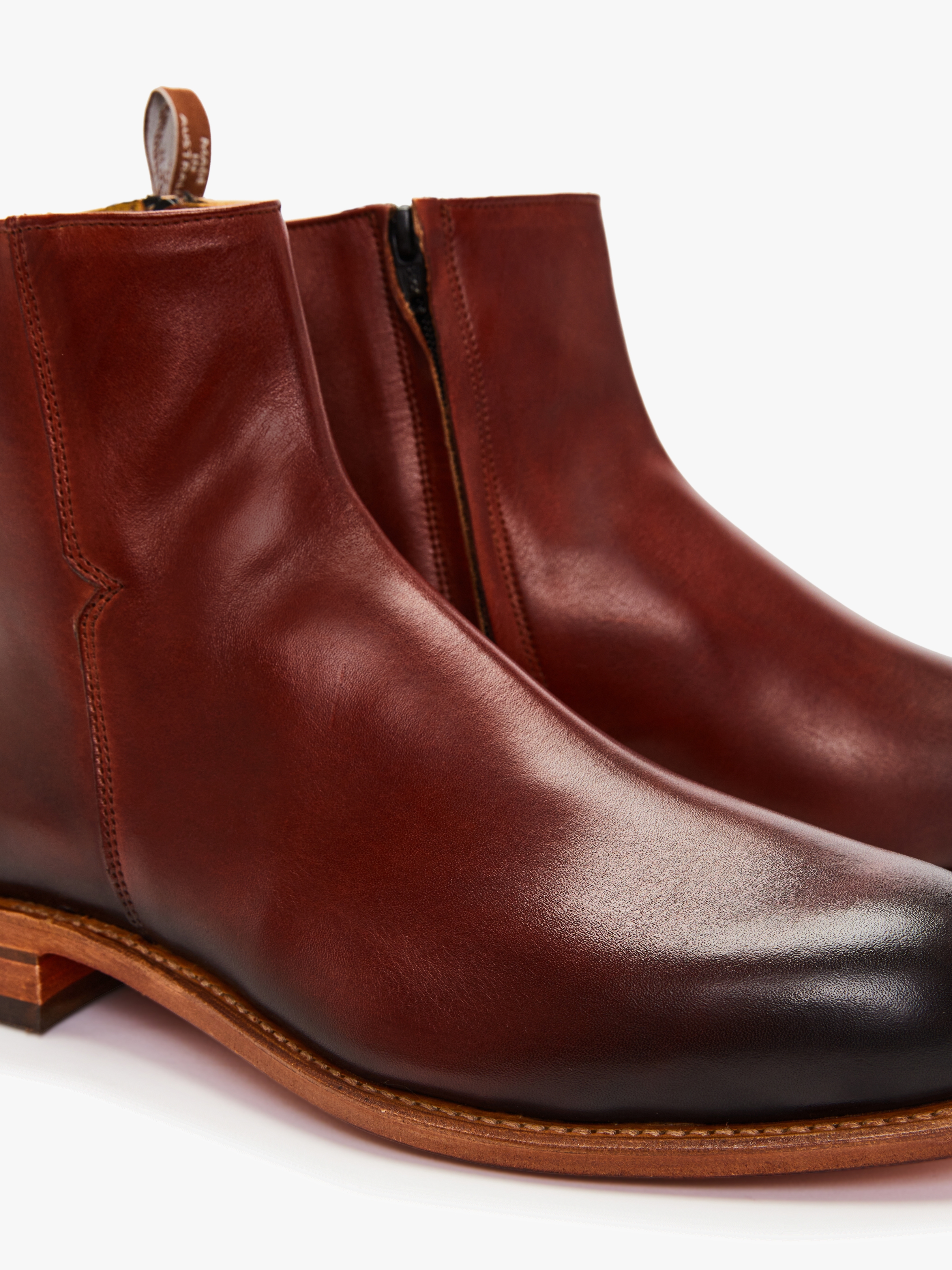 Burnished Balmoral Boot - Mahogany 