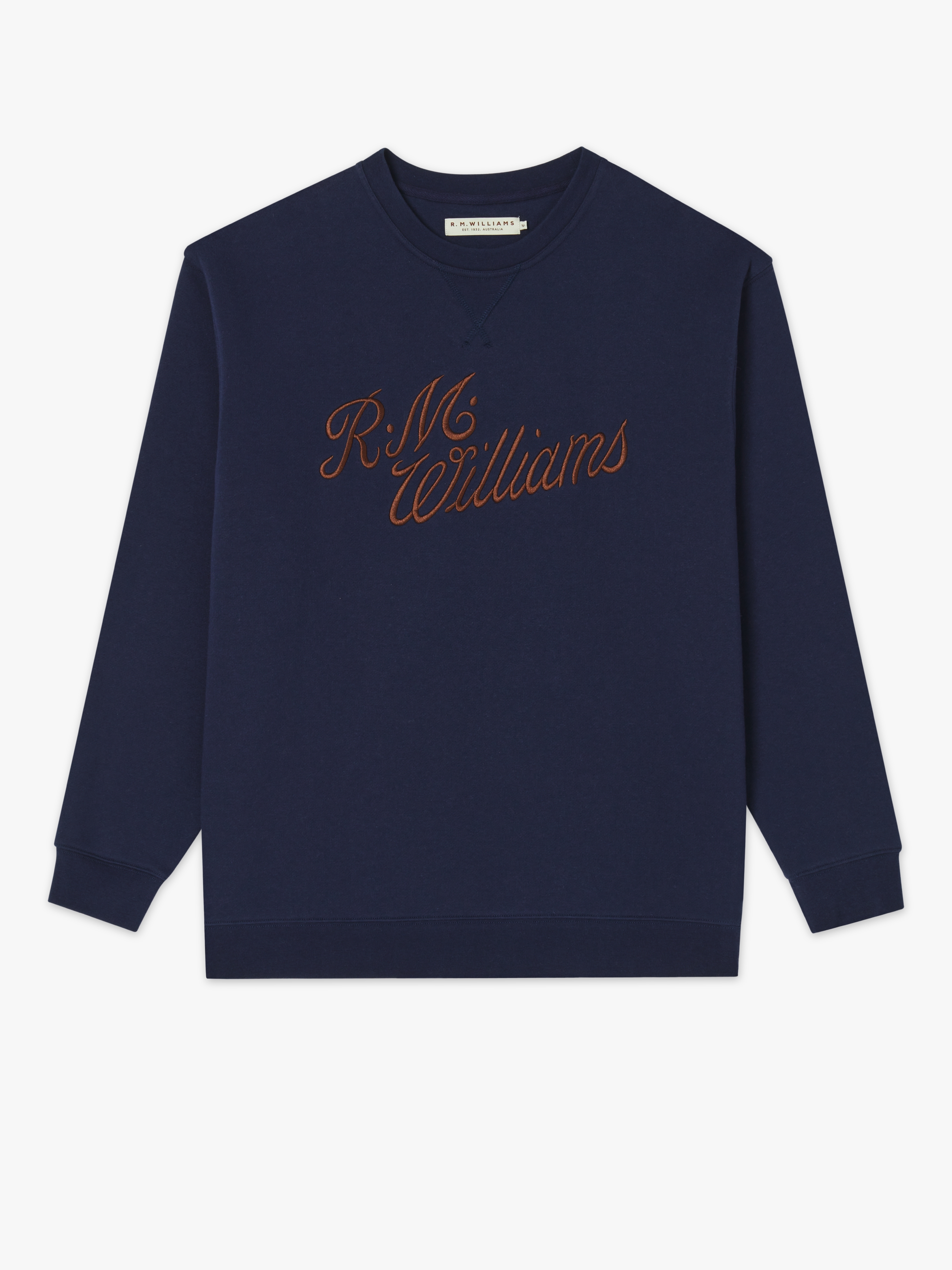 Navy R.M.W. Script Crew Neck 